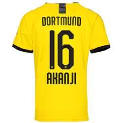 Akanji 16 Borussia Dortmund 2019-20 Home Stadium Player Jersey – Yellow