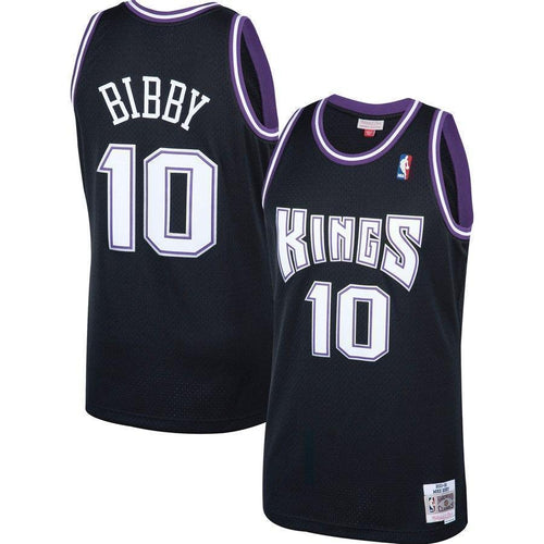 10-Mike Bibby Sacramento Kings  2001-02 Hardwood Classics Swingman Jersey – Black