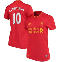 Load image into Gallery viewer, 10-Philippe Coutinho Liverpool New Balance Women&#39;s 2016-17 Home Jersey - Red