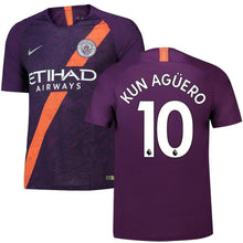 Load image into Gallery viewer, 10-Sergio Agüero Manchester City 2018-19 Third Stadium Player Jersey – Purple
