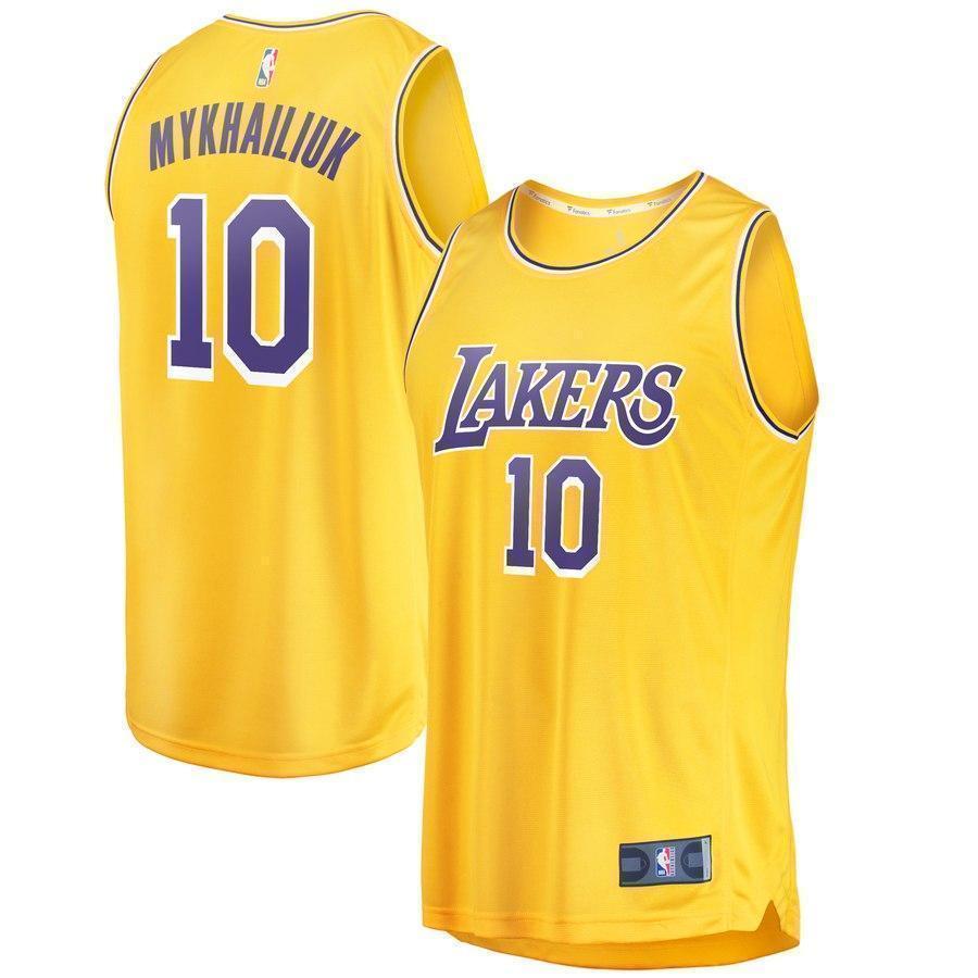 10-Svi Mykhailiuk Los Angeles Lakers Jersey - Icon Edition - Gold