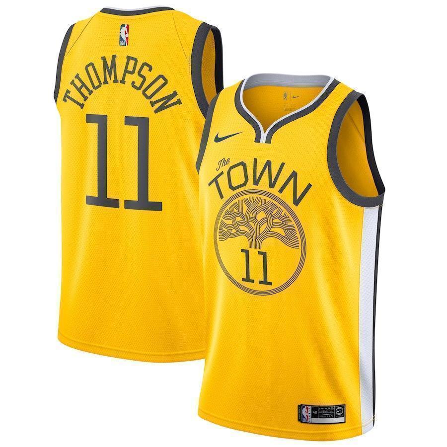 11-Klay Thompson Golden State Warriors  Swingman Jersey Yellow – Earned Edition