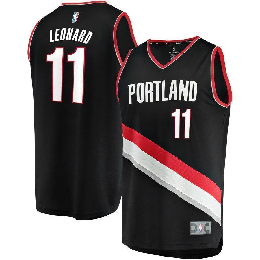 11-Meyers Leonard Portland Trail Blazers Jersey Black - Icon Edition