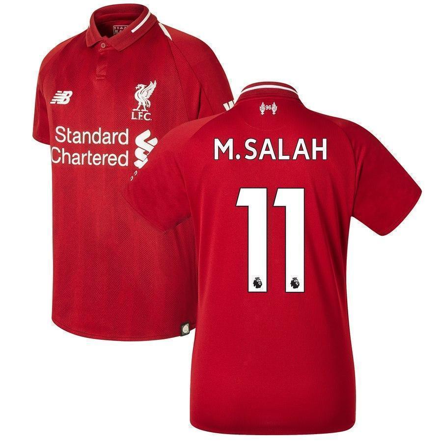 11-Mohamed Salah Liverpool New Balance Youth 2018-19 Home Player Jersey – Red