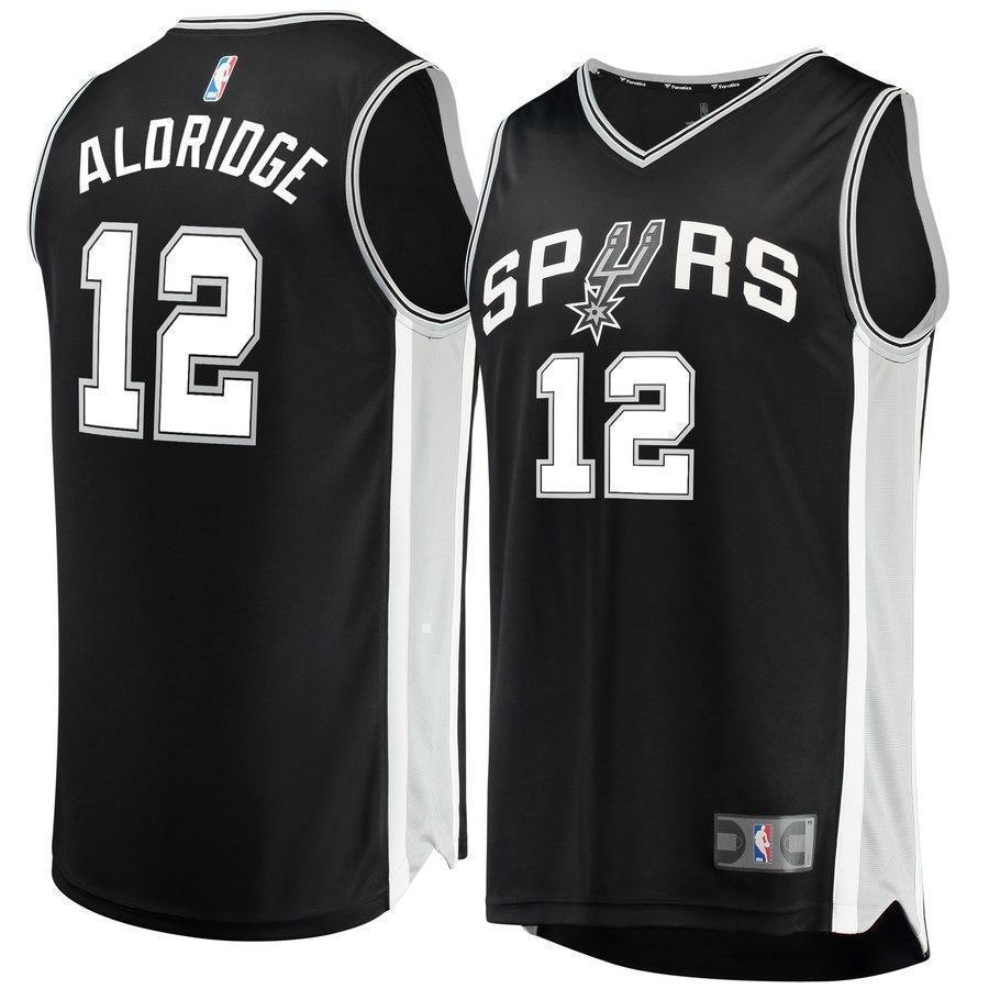 12-LaMarcus Aldridge San Antonio Spurs  Jersey Black - Icon Edition