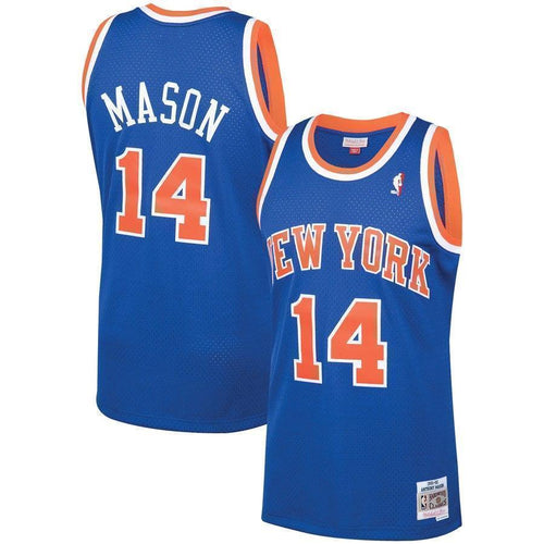 14-Anthony Mason New York Knicks 1991-92 Hardwood Classics Swingman Jersey – Blue