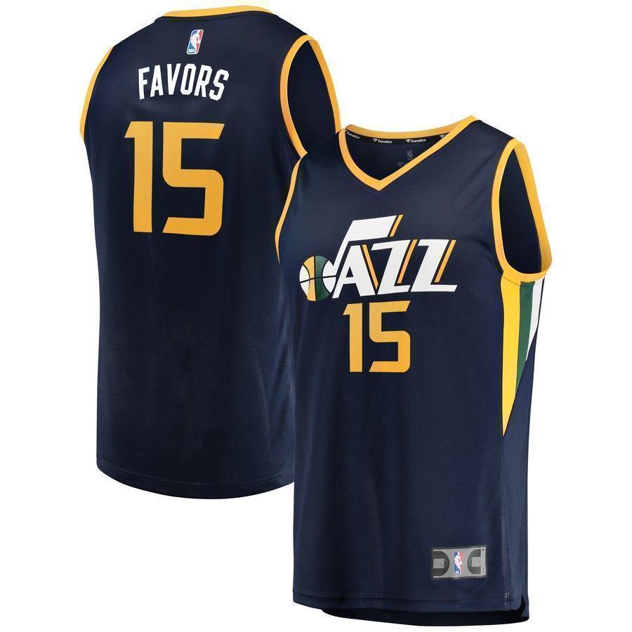 15-Derrick Favors Utah Jazz  Player Jersey - Icon Edition – Navy