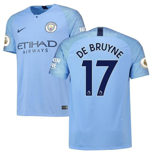 17-Kevin De Bruyne Manchester City 2018-19 Home Player Jersey – Blue