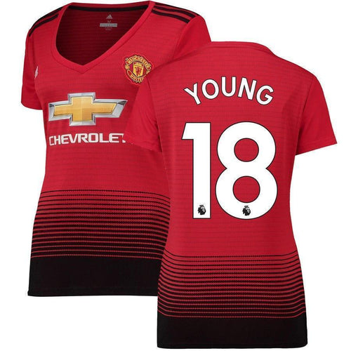 18-Ashley Young Manchester United Women's 18-19 Home Jersey – Red