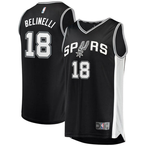 18-Marco Belinelli San Antonio Spurs  Jersey - Icon Edition - Black