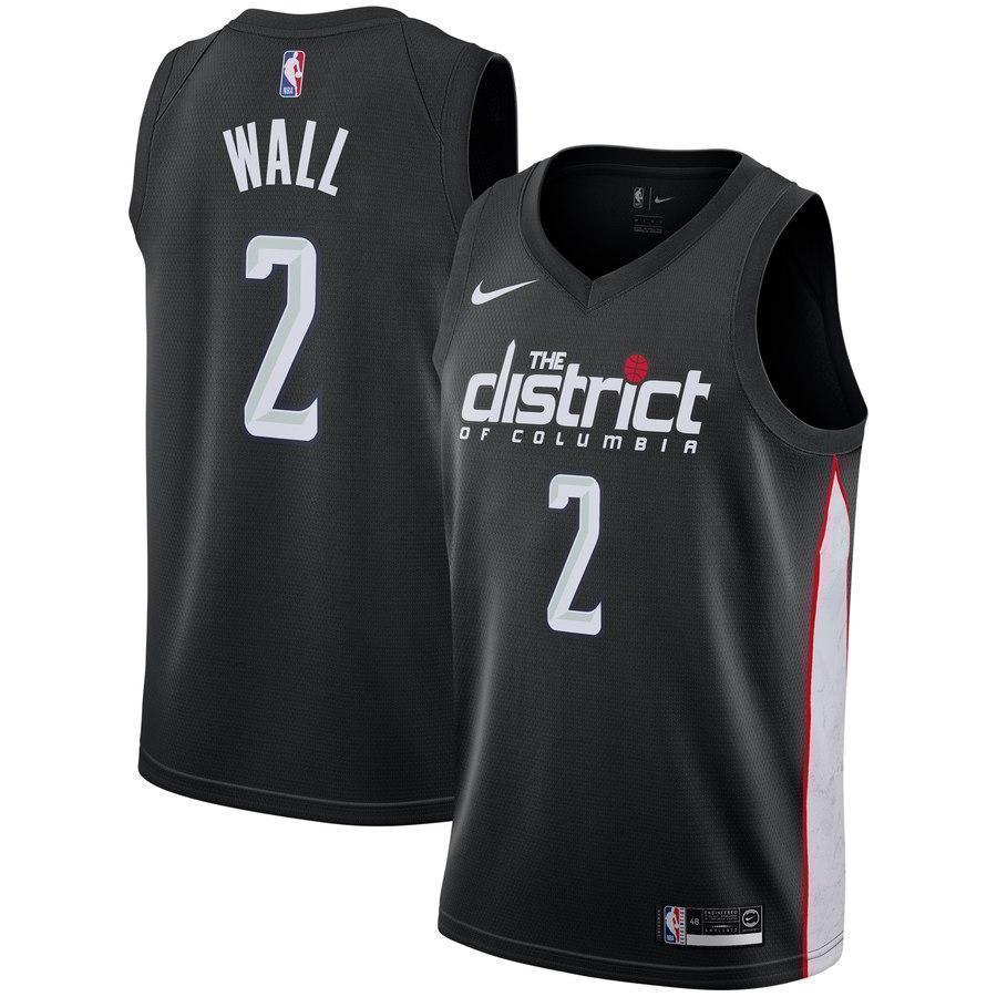 2-John Wall Washington Wizards 2018-19 Swingman Jersey – City Edition – Black