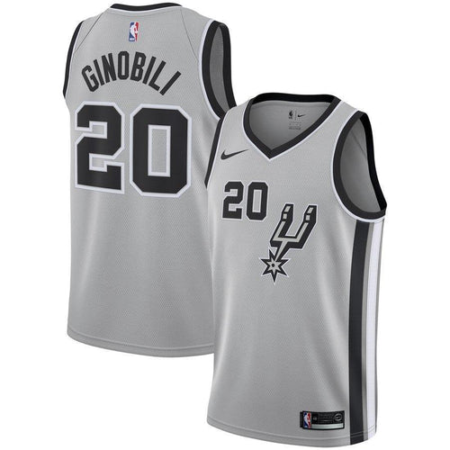 20-Manu Ginobili San Antonio Spurs Swingman Jersey - Statement Edition – Gray