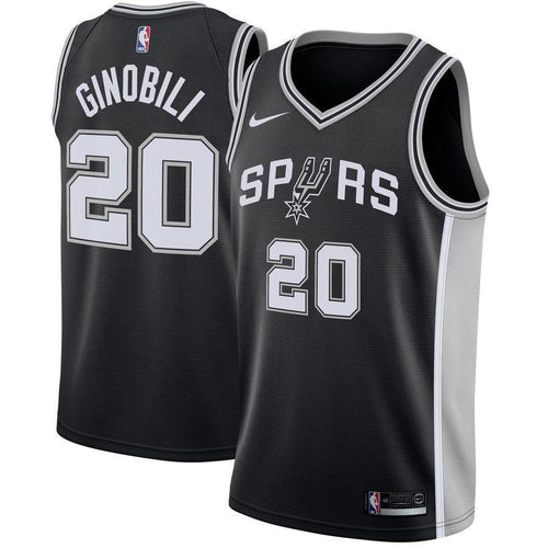 20-Manu Ginobili San Antonio Spurs Swingman Jersey Black - Icon Edition