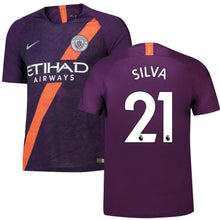 Load image into Gallery viewer, 21-David Silva Manchester City 2018-19 Third Stadium Player Jersey – Purple