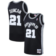 Load image into Gallery viewer, 21-Tim Duncan San Antonio Spurs  1998-99 Hardwood Classics Swingman Jersey - Black