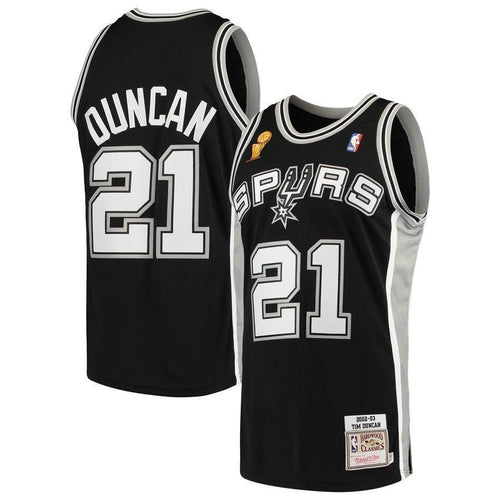 21-Tim Duncan San Antonio Spurs  2002-03 Hardwood Classics Jersey - Black