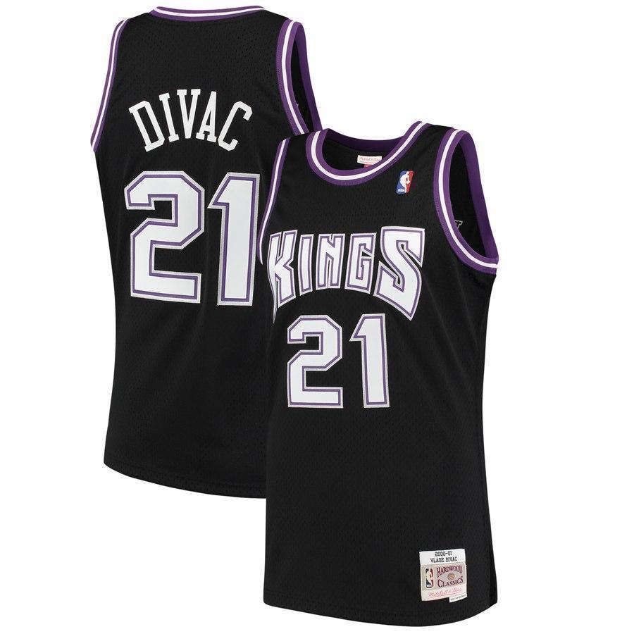 21-Vlade Divac Sacramento Kings 2000-01 Hardwood Classics Swingman Jersey - Black