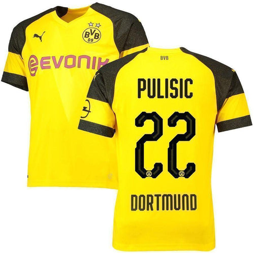 22-Christian Pulisic Borussia Dortmund 2018-19 Home Player Jersey – Yellow