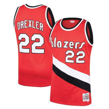 Load image into Gallery viewer, 22-Clyde Drexler Portland Trail Blazers  Hardwood Classics Swingman Jersey – Red