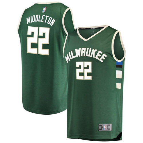 22-Khris Middleton Milwaukee Bucks Jersey Green - Icon Edition