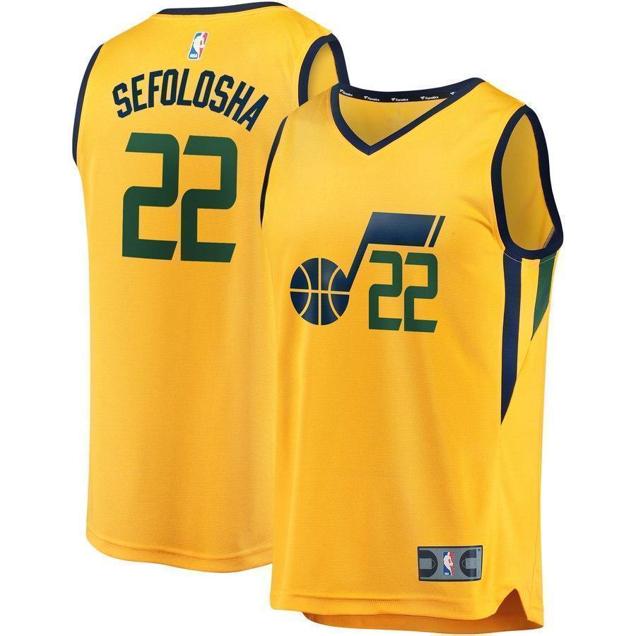 22-Thabo Sefolosha Utah Jazz  Player Jersey Gold - Statement Edition