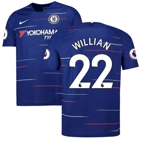 22-Willian Borges da Silva Chelsea 2018-19 Home Player Jersey – Blue