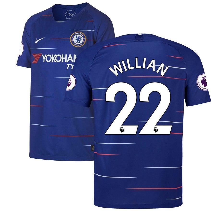 22-Willian Borges da Silva Chelsea 2018-19 Home Player Jersey – Blue