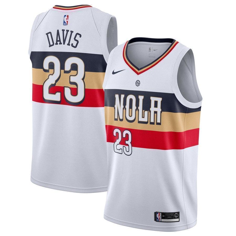 23-Anthony Davis New Orleans Pelicans 2018-19 Swingman Jersey White – Earned Edition