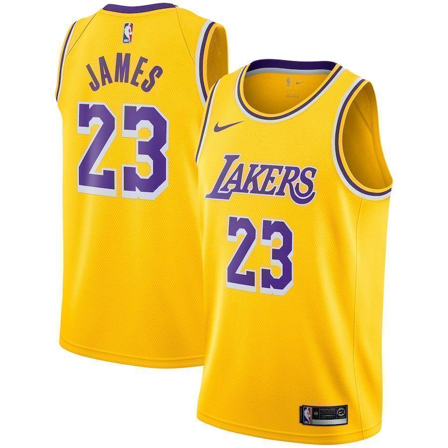 23-LeBron James Los Angeles Lakers Swingman Jersey Gold - Icon Edition