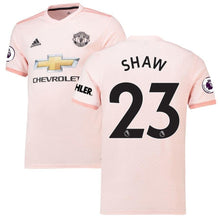 Load image into Gallery viewer, 23-Luke Shaw Manchester United 2018-19 Away Player Jersey – Coral