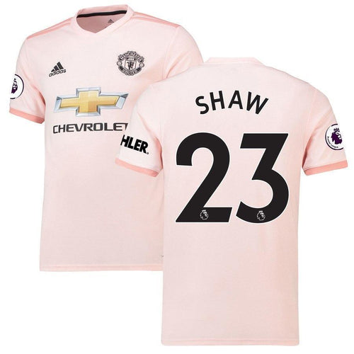 23-Luke Shaw Manchester United 2018-19 Away Player Jersey – Coral
