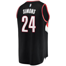 Load image into Gallery viewer, 24-Anfernee Simons Portland Trail Blazers  2018 NBA Draft First Round Pick Fast  Jersey Black – Icon Edition