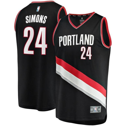 24-Anfernee Simons Portland Trail Blazers  2018 NBA Draft First Round Pick Fast  Jersey Black – Icon Edition