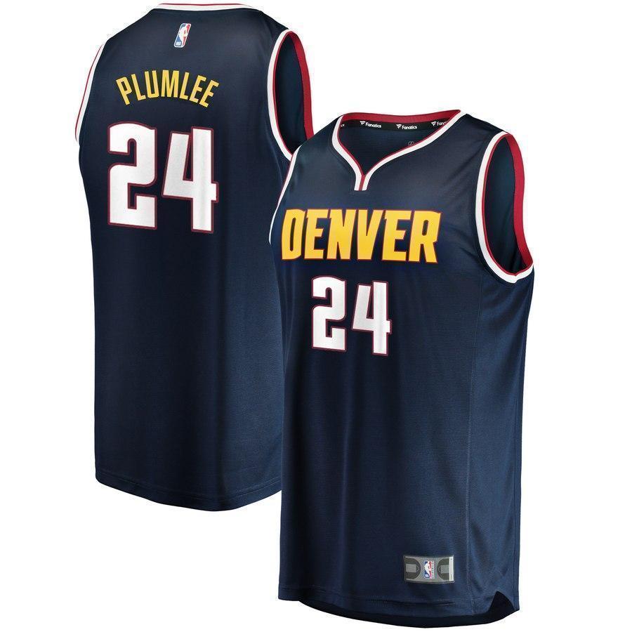 24-Mason Plumlee Denver Nuggets Jersey - Icon Edition - Blue