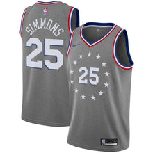 Load image into Gallery viewer, 25-Ben Simmons Philadelphia 76ers 2018-19 Swingman Jersey – City Edition – Gray