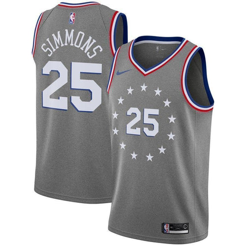 25-Ben Simmons Philadelphia 76ers 2018-19 Swingman Jersey – City Edition – Gray
