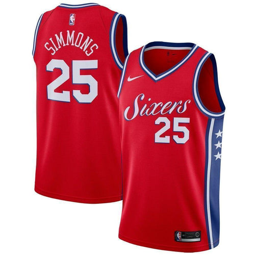 25-Ben Simmons Philadelphia 76ers Swingman Jersey - Statement Edition – Red