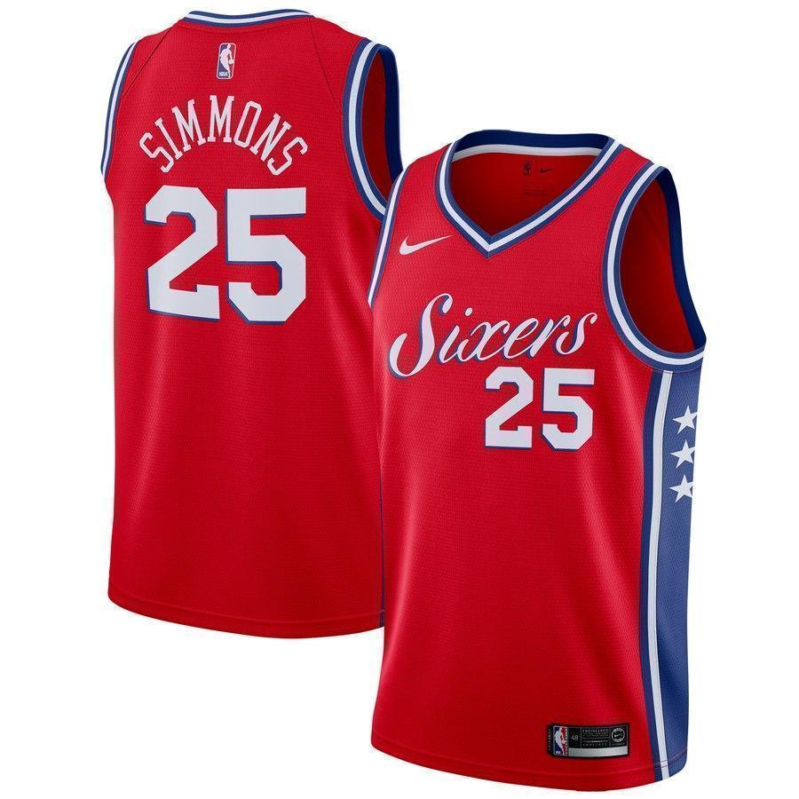 25-Ben Simmons Philadelphia 76ers Swingman Jersey - Statement Edition – Red