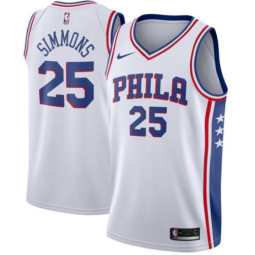 25-Ben Simmons Philadelphia 76ers Swingman Jersey White - Association Edition