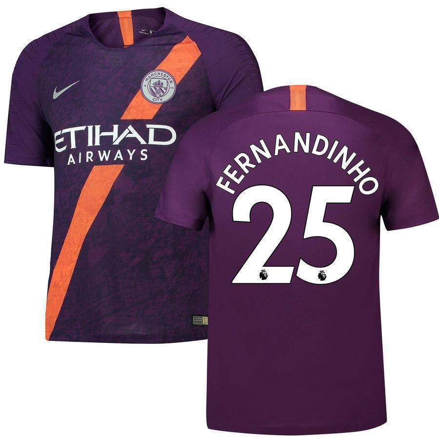 25-Fernandinho Manchester City 2018-19 Third Stadium Player Jersey – Purple
