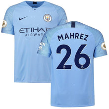Load image into Gallery viewer, 26-Riyad Mahrez Manchester City 2018-19 Home Stadium Player Jersey – Blue
