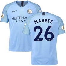 Load image into Gallery viewer, 26-Riyad Mahrez Manchester City 2018-19 Home Vapor Match Player Jersey – Blue