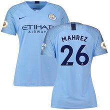 Load image into Gallery viewer, 26-Riyad Mahrez Manchester City Women&#39;s 2018-19 Home Stadium Player Jersey – Blue