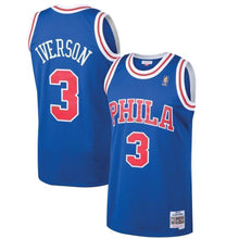 Load image into Gallery viewer, 3-Allen Iverson Philadelphia 76ers  1996-97 Hardwood Classics Swingman Jersey - Royal