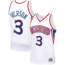 Load image into Gallery viewer, 3-Allen Iverson Philadelphia 76ers  1996-97 Hardwood Classics Swingman Jersey – White