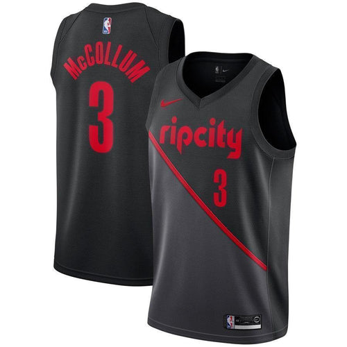3-C.J. McCollum Portland Trail Blazers 2018-19 Swingman Jersey – City Edition – Black