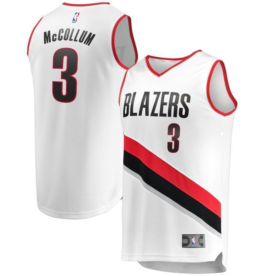 3-C.J. McCollum Portland Trail Blazers  Jersey - Association Edition – White