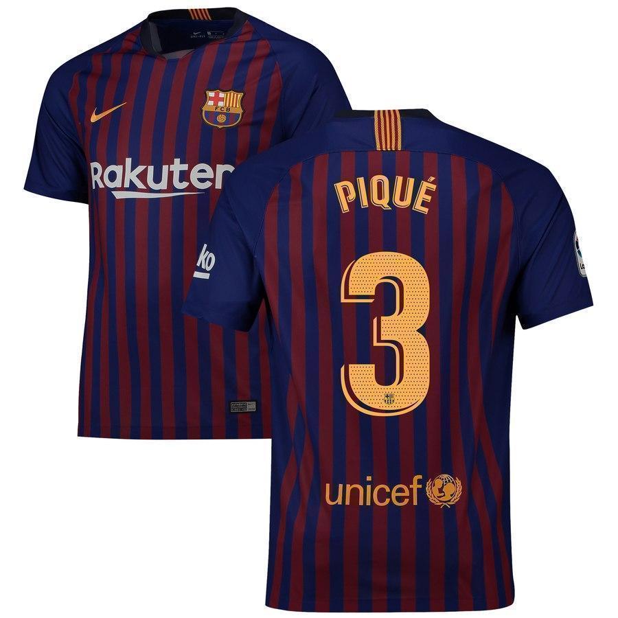 3-Gerard Piqué Barcelona 2018-19 Home Stadium Player Jersey – Blue