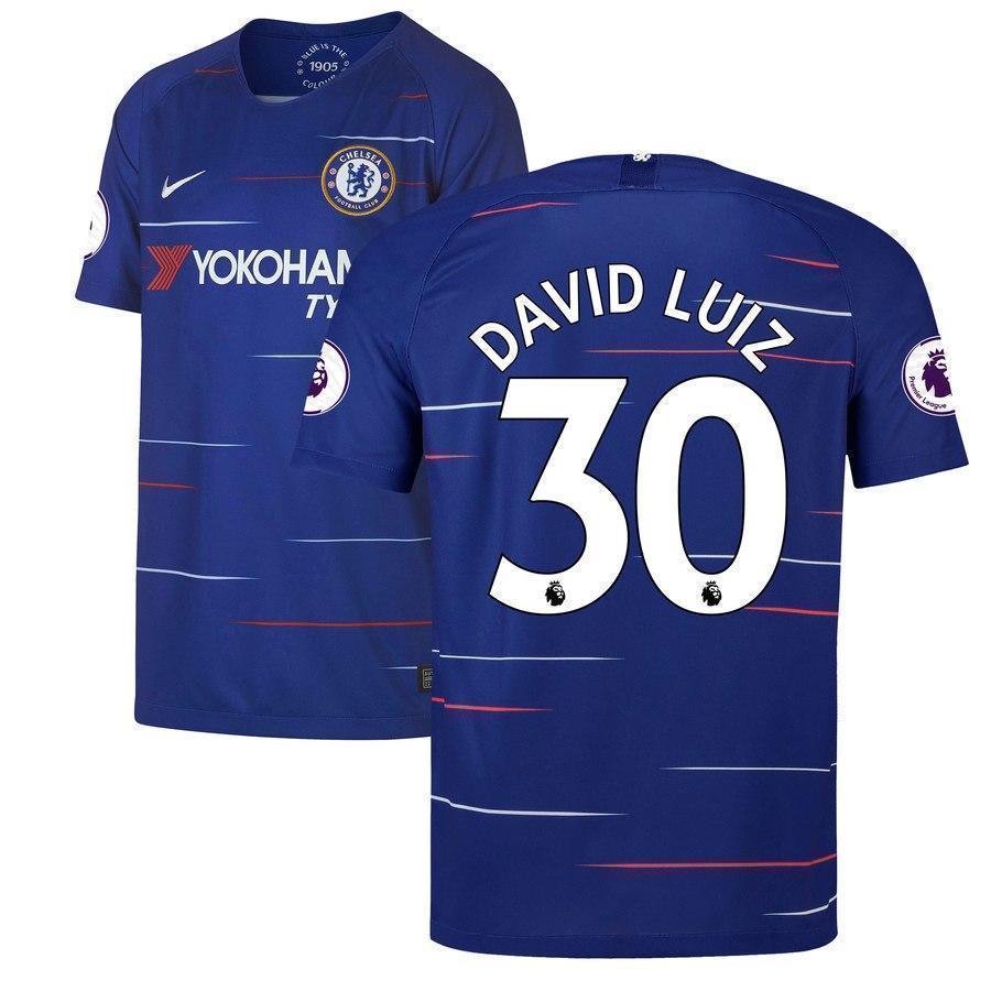 30-David Luiz Chelsea 2018-19 Home Player Jersey – Blue