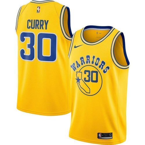 30-Stephen Curry Golden State Warriors Hardwood Classics Swingman Jersey – Gold